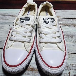 Womens White Converse Chuck Taylor slip ons size 6